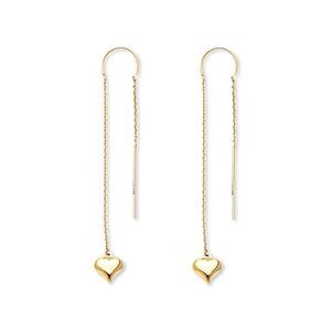 14K Gold Double Line Heart Earrings | Dainty Open Heart Studs By Tehrani Jewelry